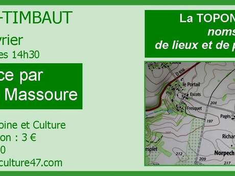 Conférence "La Toponymie, noms de Lieux et de Personnes"