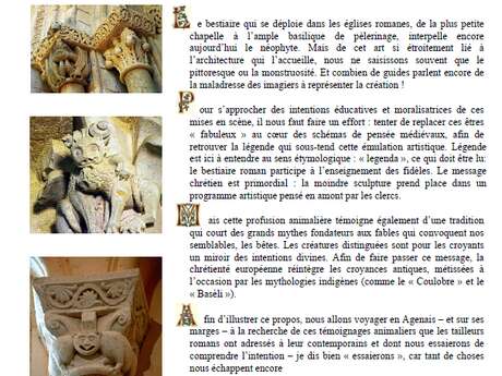 Conférence "Le bestiaire roman en Agenais - Tentative de déchiffrage" de Frédéric FIGEAC