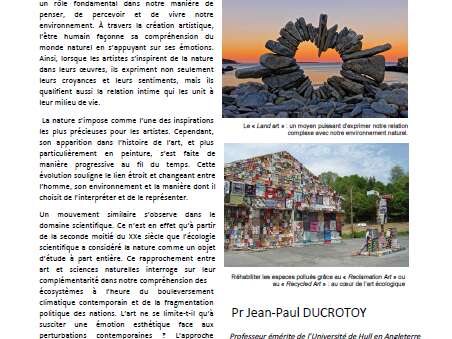 Conférence : Que nous dit l'Art au sujet de la Nature ?
