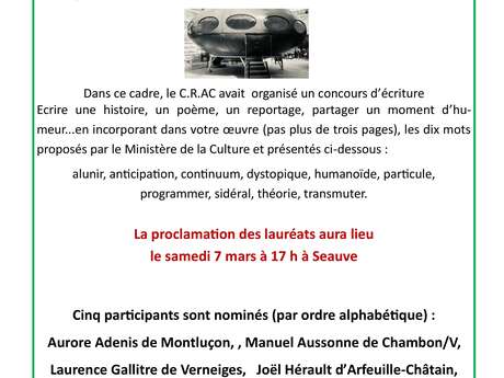 CRAC : Dis-moi dix mots pour un monde à venir/ Proclamation des lauréats