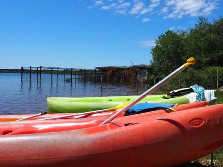 Visite en Canoë d'une cabane en bois "tchanquée" sur l'étang d'Aureilhan (Sortie VIP)