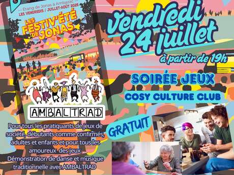 Les Festiv'Eté de Jonas : Soirée jeux / Cosy Culture Club
