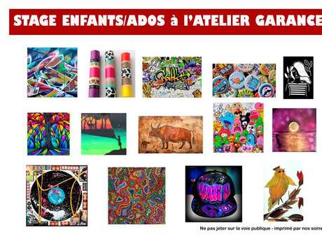 Stages enfants et ados à l'atelier Garance