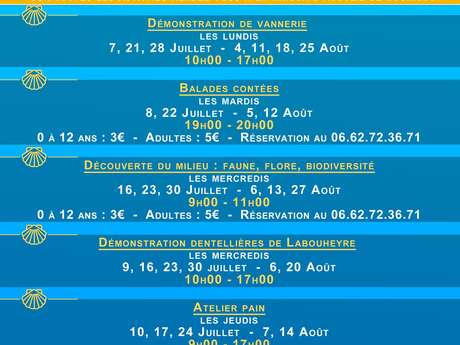 Animations juillet Aout 2025