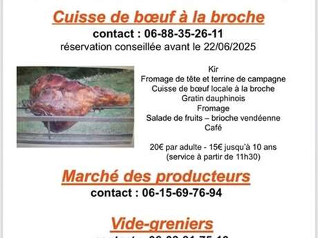 Cuisse de bœuf, marché de producteurs et vide-grenier