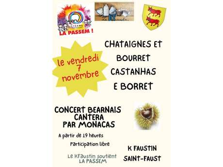 Soirée Béarnaise : chant, danse, castanhas e bourret