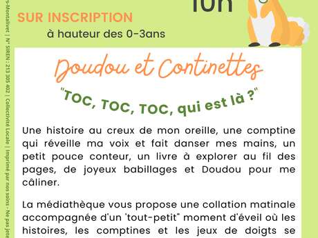 Doudou et Continettes :  Lectures et collation