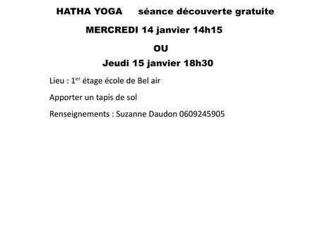Séance découverte hatha yoga