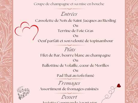 Restaurant le Héni : Menu de la Saint-Valentin et concert de Harpe