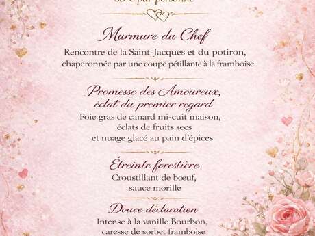 Menu de la Saint-Valentin : Restaurant Le Mainsat