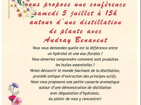 CONFÉRENCE - Distillation de plante avec Audray BENAVENT