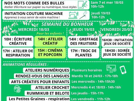 Programme du Mois de Mars au Chai