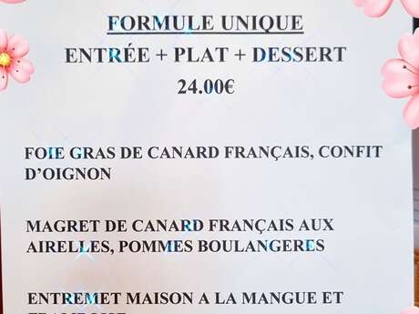 Menu de Noël au Moderne