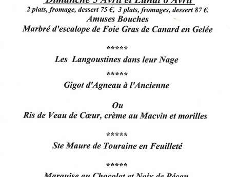 Menu de Pâques