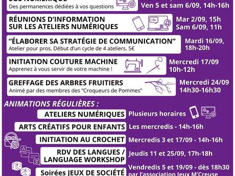 Programme du Mois de Septembre au Chai