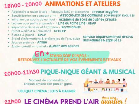 Quartiers d'été : animations, ateliers...