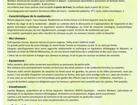 Randonnée équestre 3 jrs Au coeur des Monédières