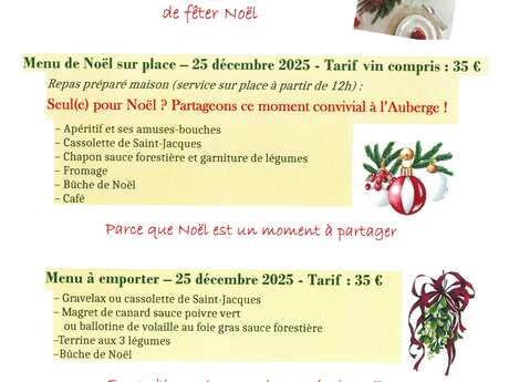 Seul pour Noël ? Repas à l'Auberge des 4 Gousses d'Ail
