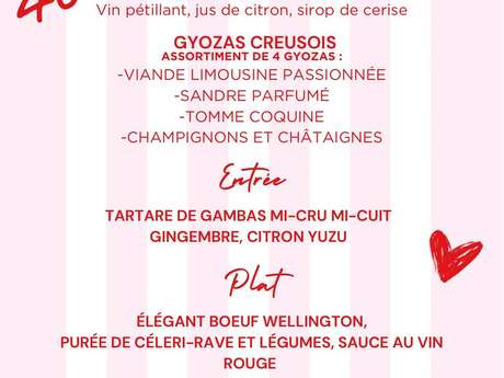 Menu Spécial Saint Valentin