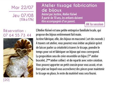 La Naute : Atelier tissage fabrication de bijoux