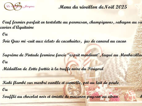 Menu du Réveillon de Noël | Le Saint-Jacques