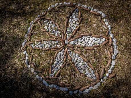 Atelier nature à la ferme : land'art - portrait de monstres