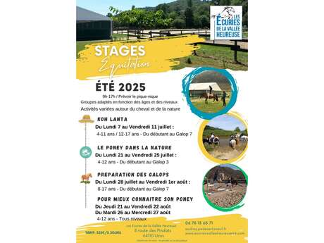 Stage Equitation Eté 2025