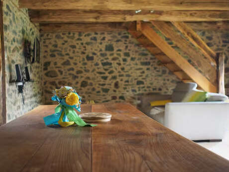 Gîte pierres apparentes, vue sur campagne