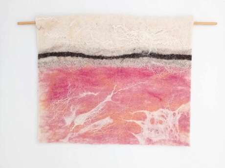 Atelier de laine feutrée : tableau abstrait