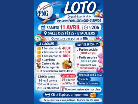 Loto par par Passion Pongiste Nord Gironde