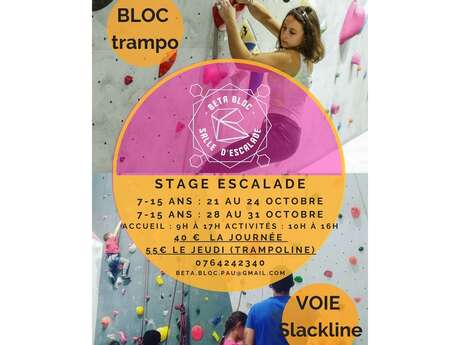 Stage vacances automne Escalade