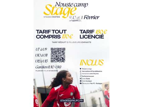 Stage mixtes football PAUFC Academy- Vacances février