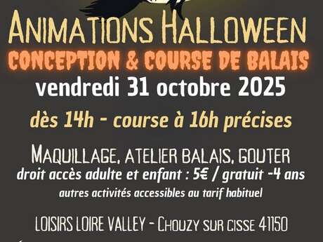 Animations Halloween course de balais à Loisirs Loire Valley