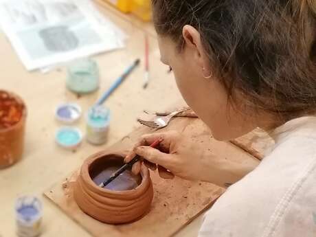 Les artistes à l'atelier