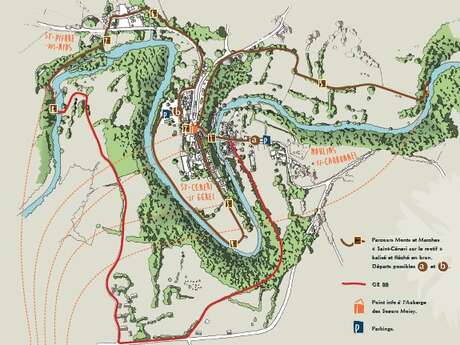 Parcours monts et marches "saint-céneri sur le motif"