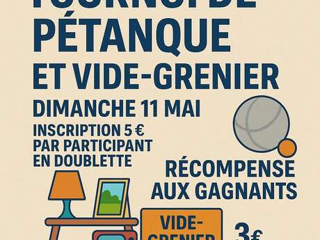 Tournoi de pétanque et vide-greniers à Pradines