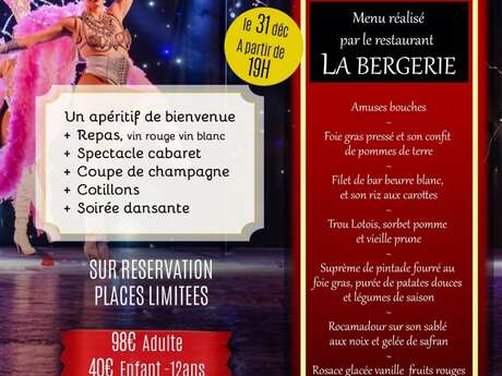 Repas spectacle cabaret du réveillon du Nouvel An