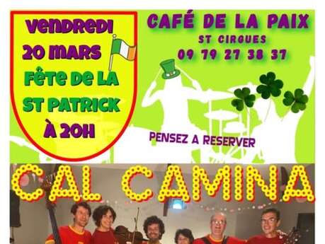 Soirée au Café de la Paix à Saint-Cirgues : fête de la Saint Patrick