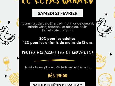 Repas canard du club de pétanque de Labastide-Murat & tombola