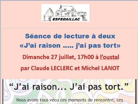 Séance de lecture à deux voix à Espédaillac