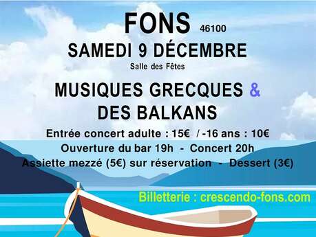 Concert de musiques Grecques et des Balkans