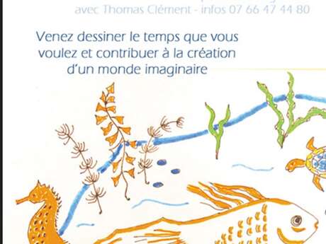 Créons un monde, Atelier de dessin, à Marcilhac sur Célé
