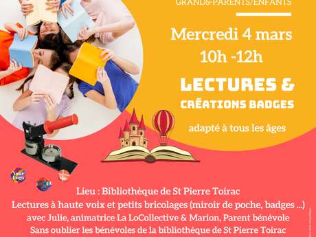 Ateliers duos (lecture et bricolage) à Saint-Pierre-Toirac