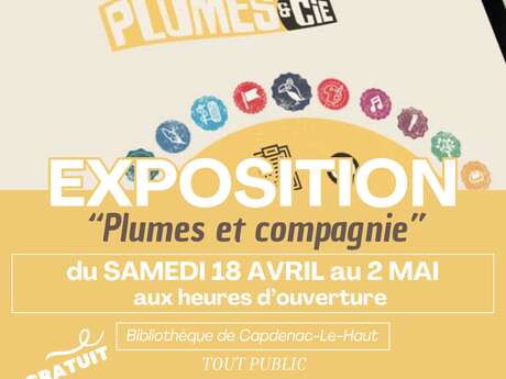 Exposition : "plumes et compagnie" bibliothèque de Capdenac-le-Haut