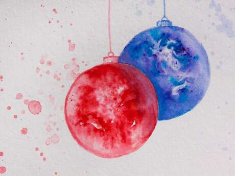 Atelier aquarelle spécial déco de Noël au Tympan
