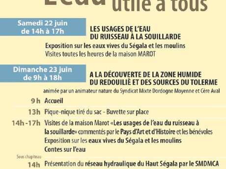 Journées des moulins : les usages de l'eau, du ruisseau à la souillarde, à la Maison Marot
