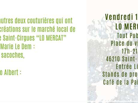 Les Préalables :  expo-vente des couturières et Lo Mercat à Saint-Cirgues !