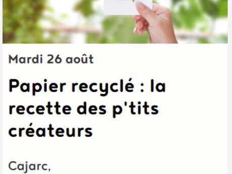 Atelier créatif à la médiathèque de Cajarc