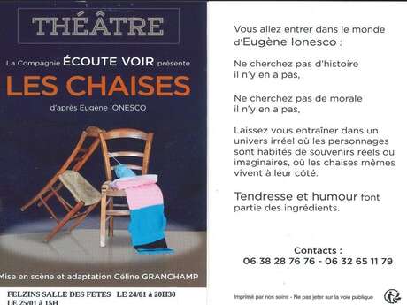 Théâtre  à Felzins : les chaises