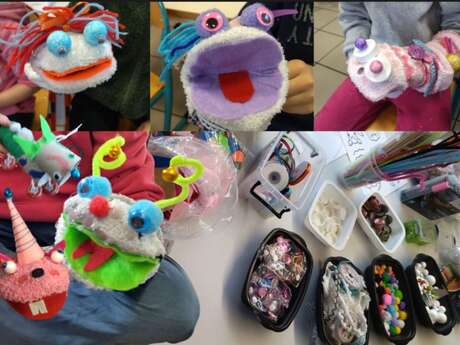 Graines de Moutards à Cajarc, atelier : le show des marionnettes